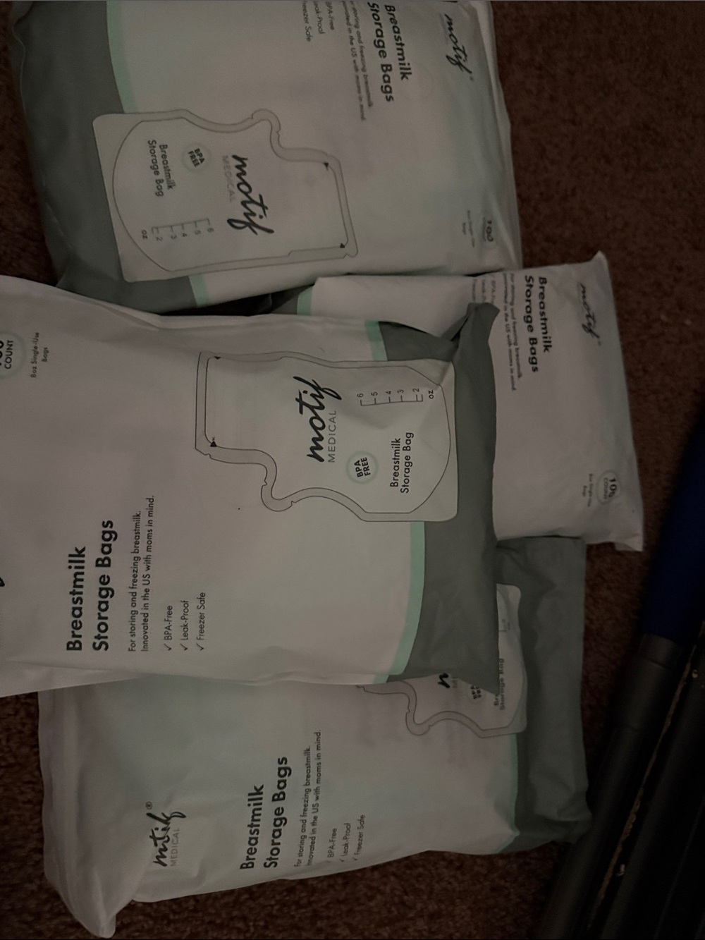 Breastmilk Storage Bags - White and Light Green